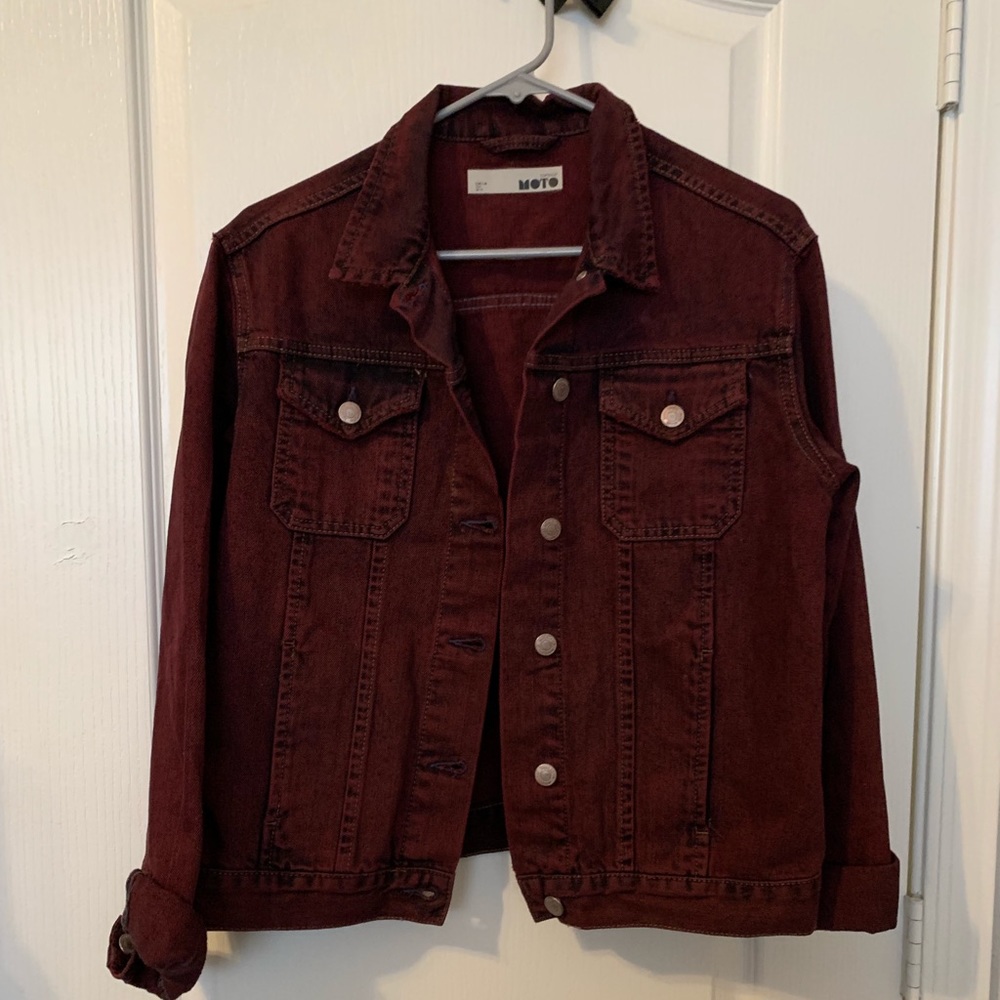 TopShop Maroon Jean Jacket